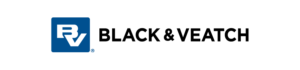 Logo of Black & Veatch featuring a blue square with white letters "B" and "V" inside, followed by the text "BLACK & VEATCH" in black, capital letters.