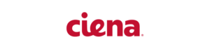 The image shows the logo of Ciena, featuring the brand name "ciena" written in lowercase red letters on a white background.