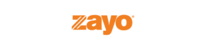 Orange "zayo" logo on a white background.