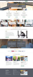 Screenshot of the DataFile Technologies homepage. It highlights services for healthcare providers, detailing benefits like reduced paperwork. Includes testimonials, partner logos like Epic and NextGen, and sections for blog posts and recent news.