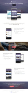 A promotional webpage for the Healthgrades Android app showing screenshots of the app's interface on a smartphone. The page highlights features like accessing healthcare providers, programs, and managing family healthcare. Includes app feature descriptions.
