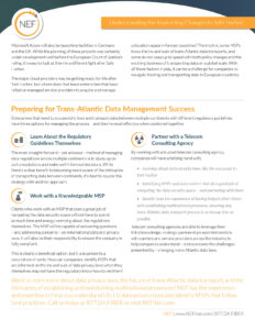 An infographic discussing changes to Safe Harbor laws. It highlights Microsoft Azure's facilities, cross-Atlantic data solutions, and offers tips for data management, including learning regulatory guidelines and partnering with telecom experts.
